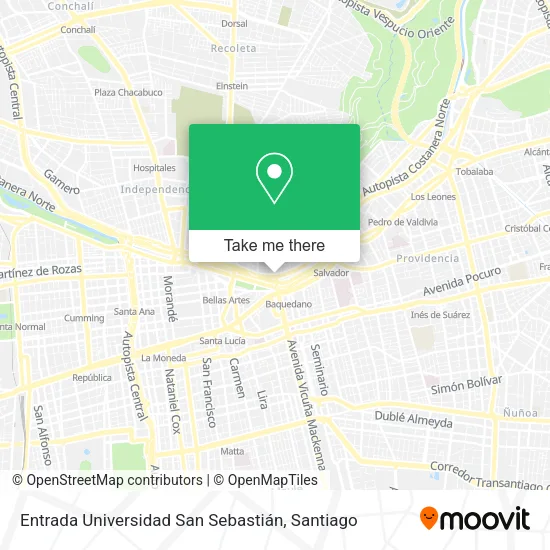 Entrada Universidad San Sebastián map
