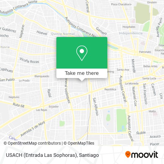 USACH (Entrada Las Sophoras) map