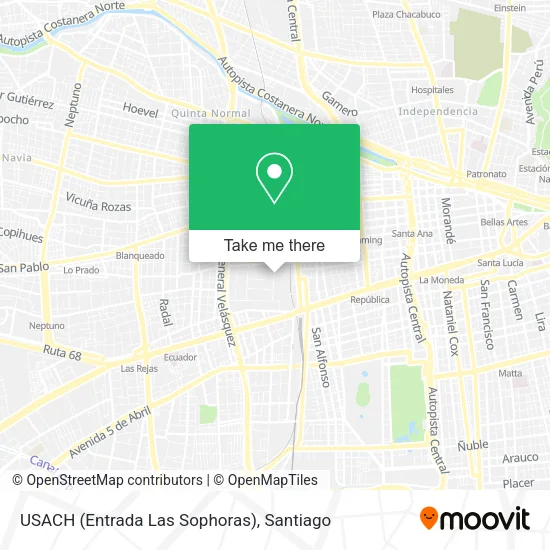 USACH (Entrada Las Sophoras) map