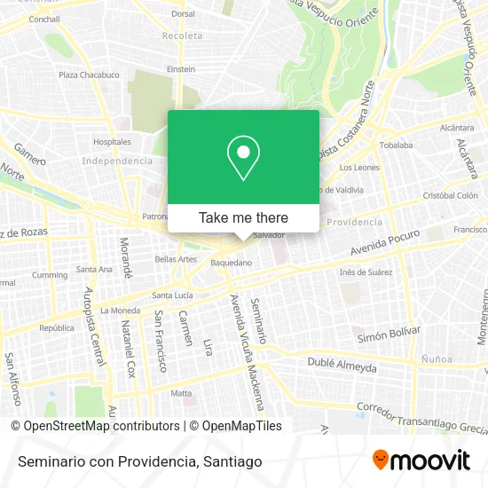 Seminario con Providencia map