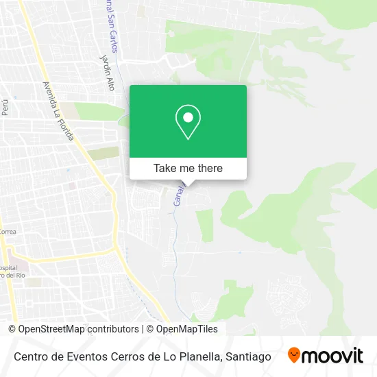 Centro de Eventos Cerros de Lo Planella map