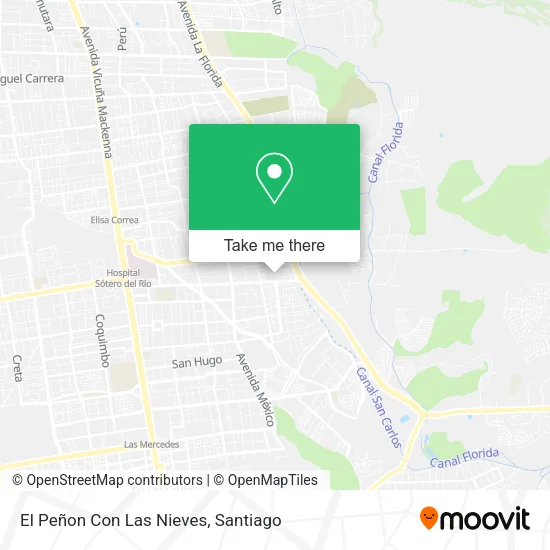 El Peñon Con Las Nieves map