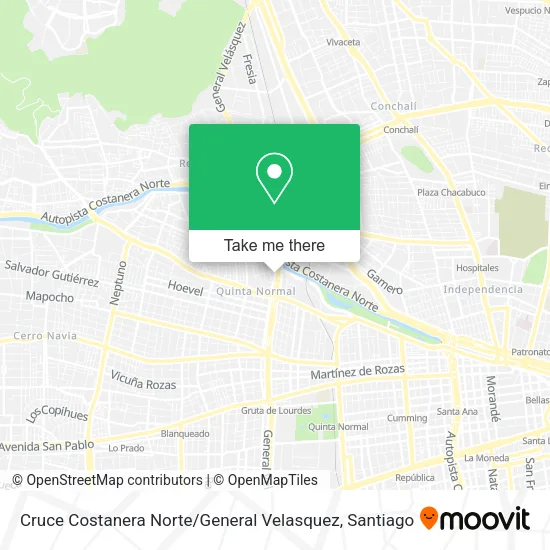 Cruce Costanera Norte / General Velasquez map