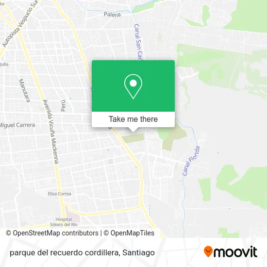 parque del recuerdo cordillera map