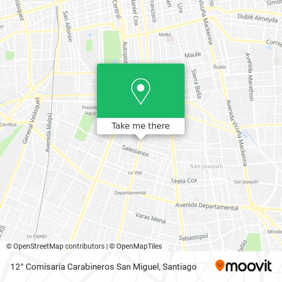 12° Comisaría Carabineros San Miguel map