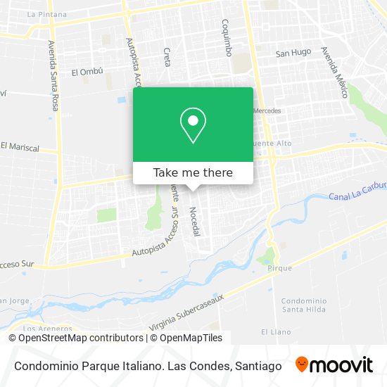 Condominio Parque Italiano. Las Condes map
