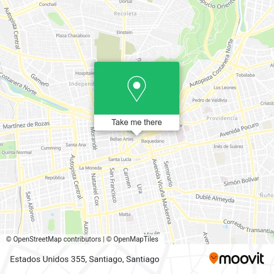 Estados Unidos 355, Santiago map