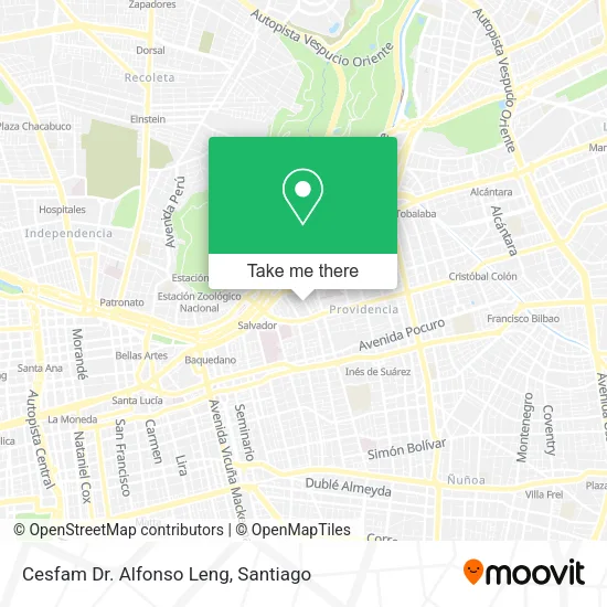 Mapa de Cesfam Dr. Alfonso Leng