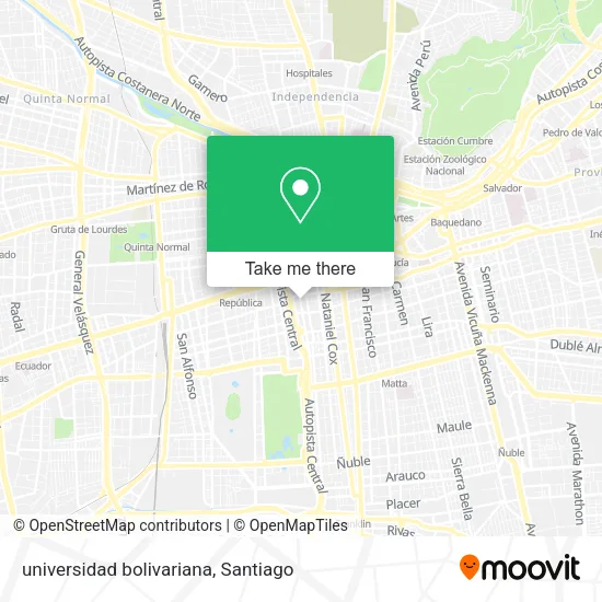 universidad bolivariana map