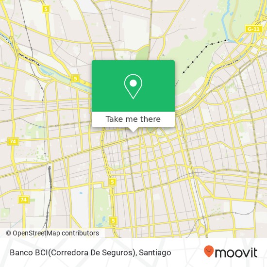 Mapa de Banco BCI(Corredora  De Seguros)