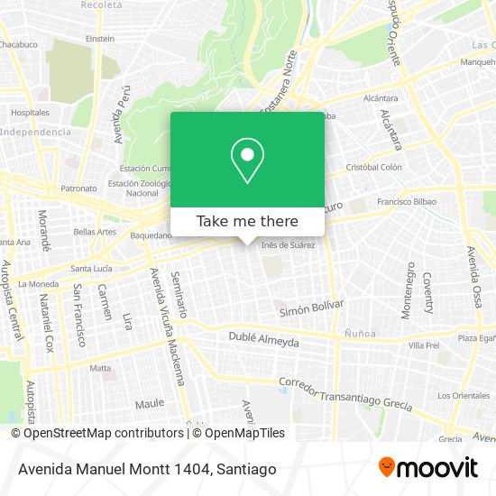 Mapa de Avenida Manuel Montt 1404