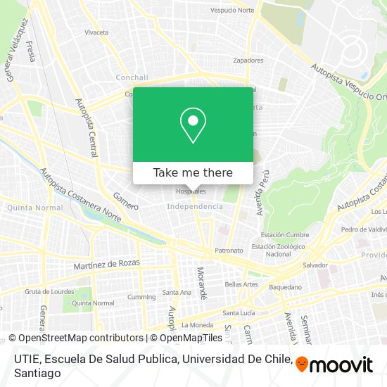 UTIE, Escuela De Salud Publica, Universidad De Chile map