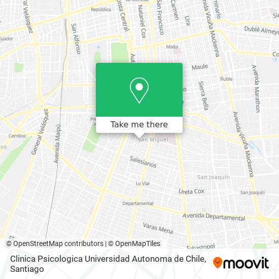 Clinica Psicologica Universidad Autonoma de Chile map