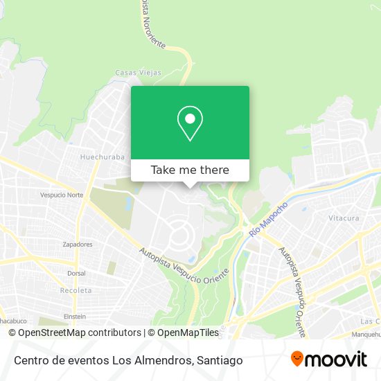 Centro de eventos Los Almendros map