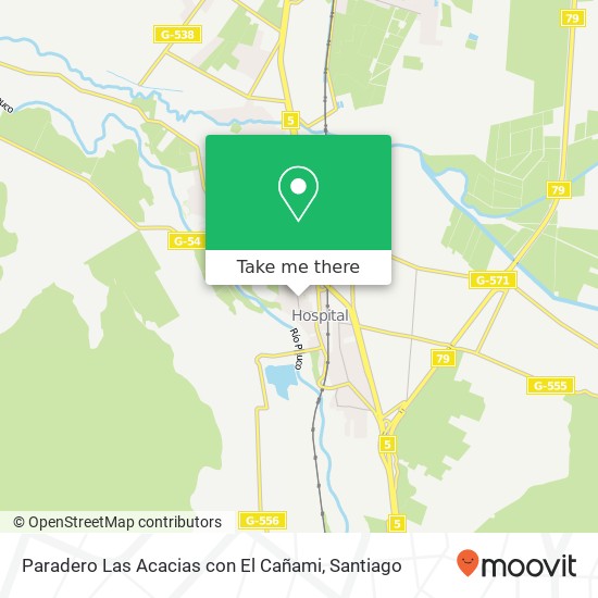 Mapa de Paradero Las Acacias con El Cañami