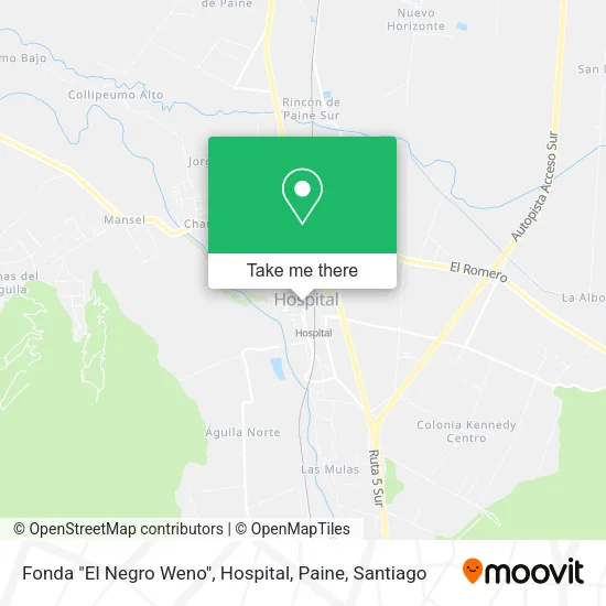 Fonda "El Negro Weno", Hospital, Paine map