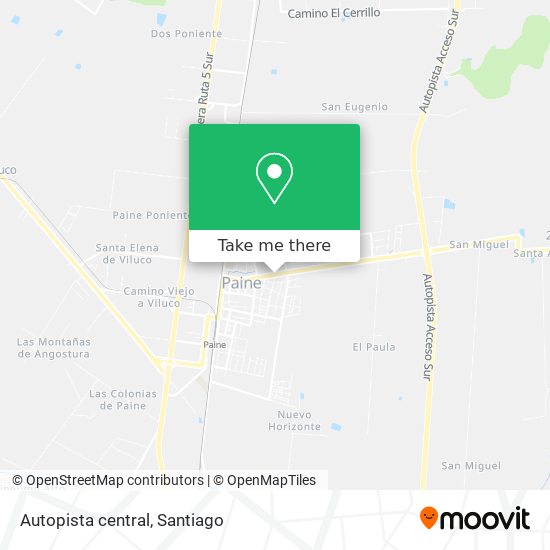 Mapa de Autopista central