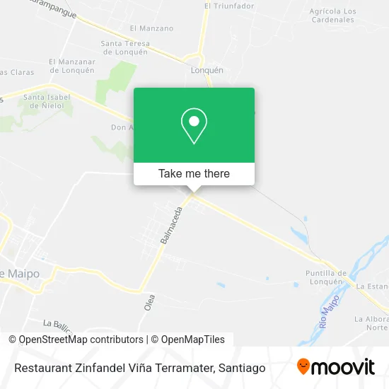 Restaurant Zinfandel Viña Terramater map