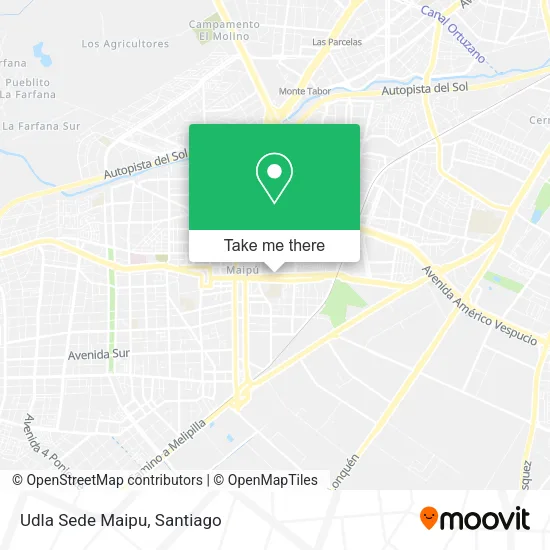 Udla Sede Maipu map