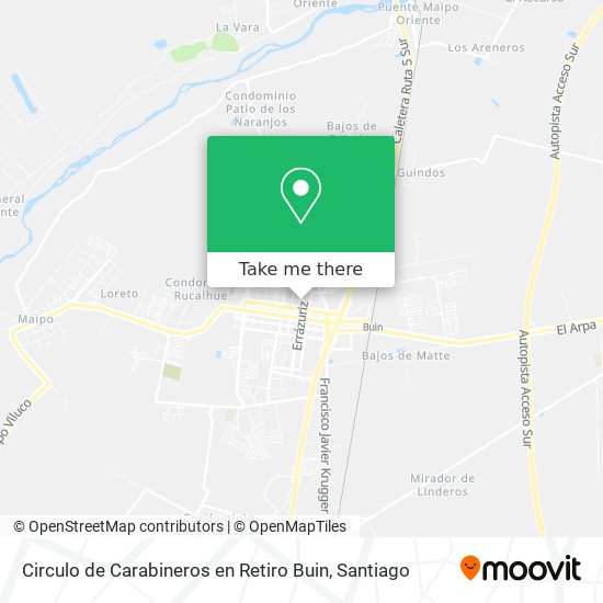 Circulo de Carabineros en Retiro Buin map