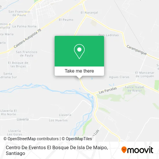 Centro De Eventos El Bosque De Isla De Maipo map