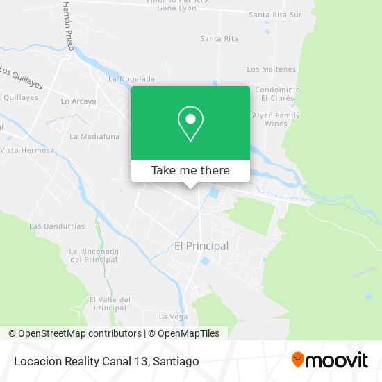 Locacion Reality Canal 13 map