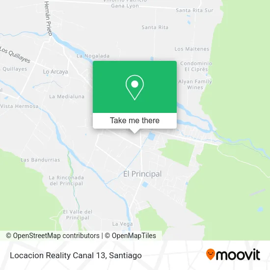 Locacion Reality Canal 13 map