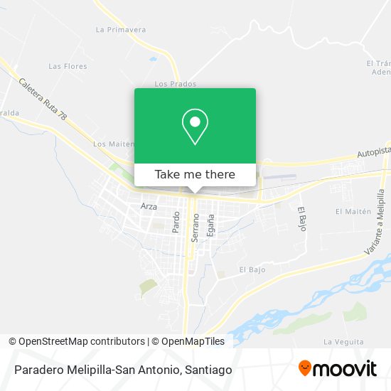 Mapa de Paradero Melipilla-San Antonio