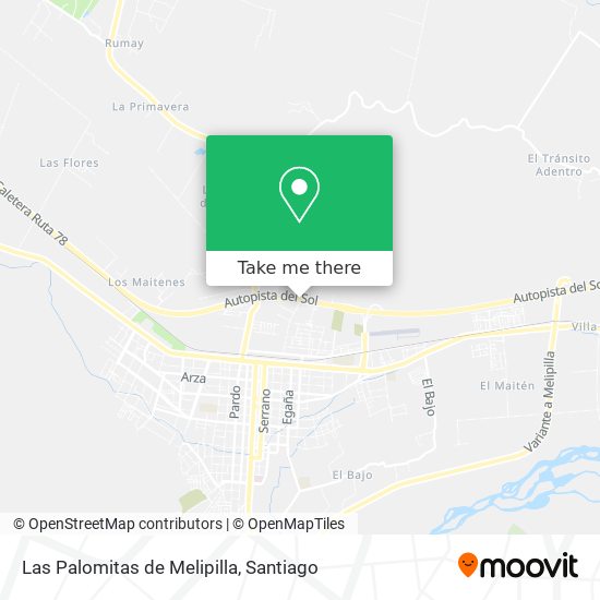Las Palomitas de Melipilla map