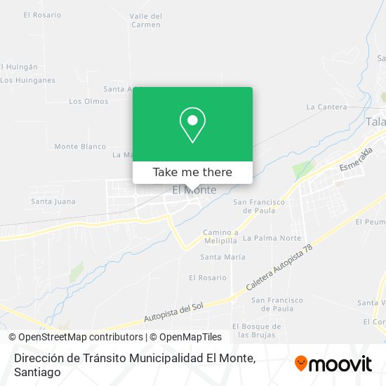 Dirección de Tránsito Municipalidad El Monte map