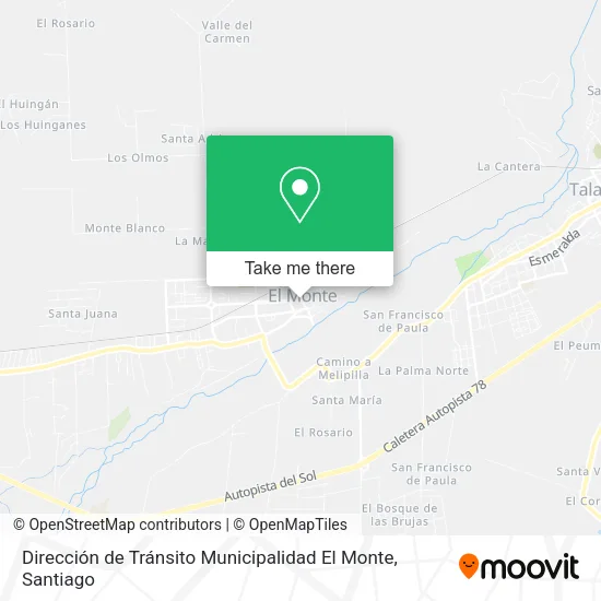Dirección de Tránsito Municipalidad El Monte map