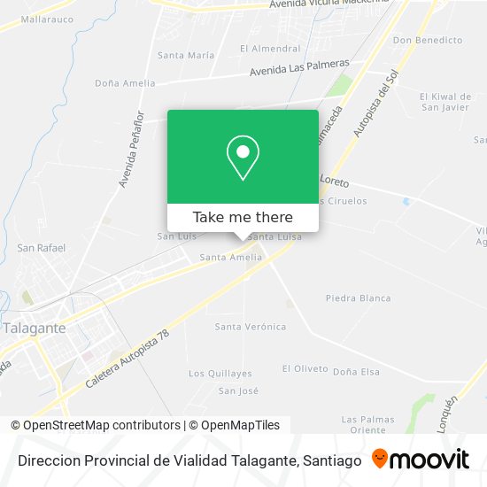 Mapa de Direccion Provincial de Vialidad Talagante
