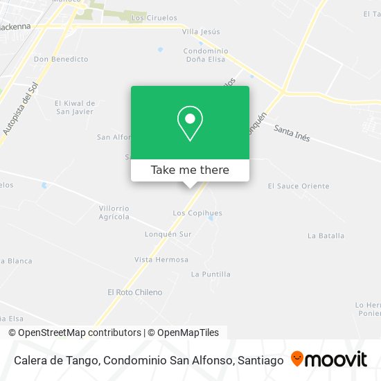 Calera de Tango, Condominio San Alfonso map