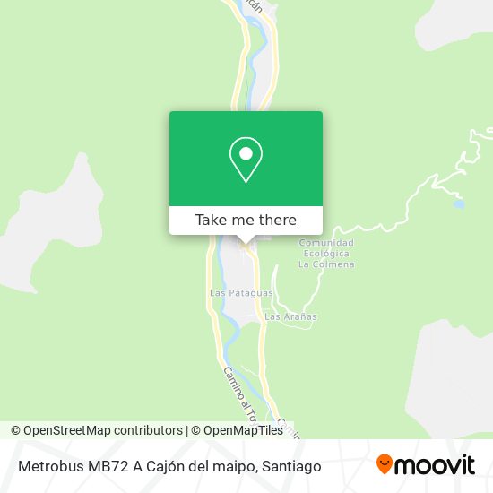 Metrobus MB72 A Cajón del maipo map