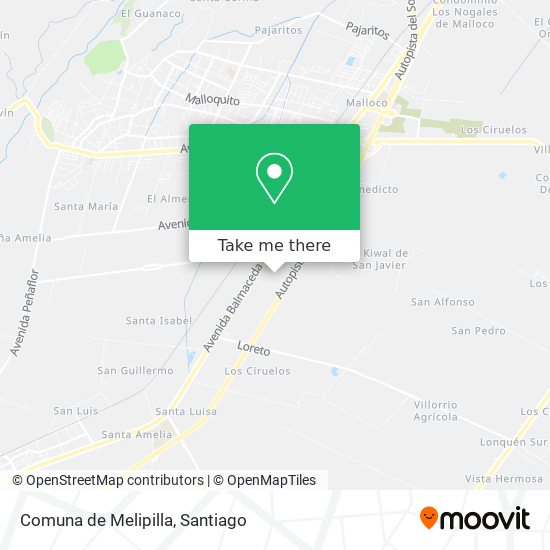 Comuna de Melipilla map