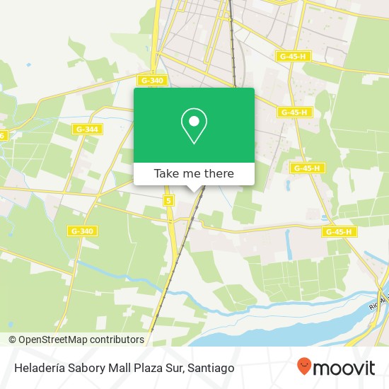 Mapa de Heladería Sabory Mall Plaza Sur