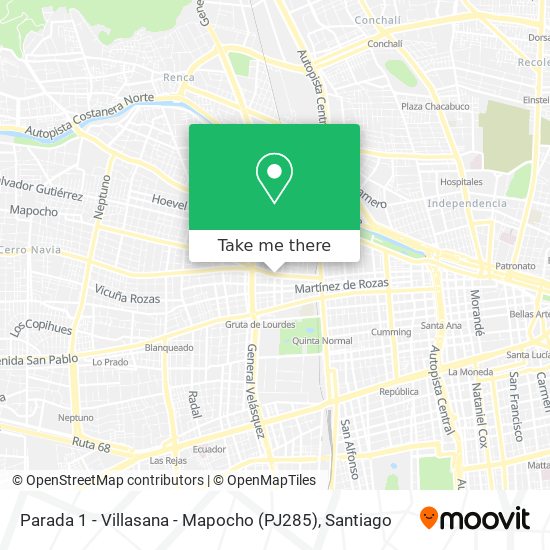 Parada 1 - Villasana - Mapocho (PJ285) map