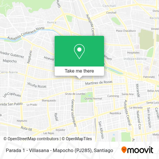 Parada 1 - Villasana - Mapocho (PJ285) map