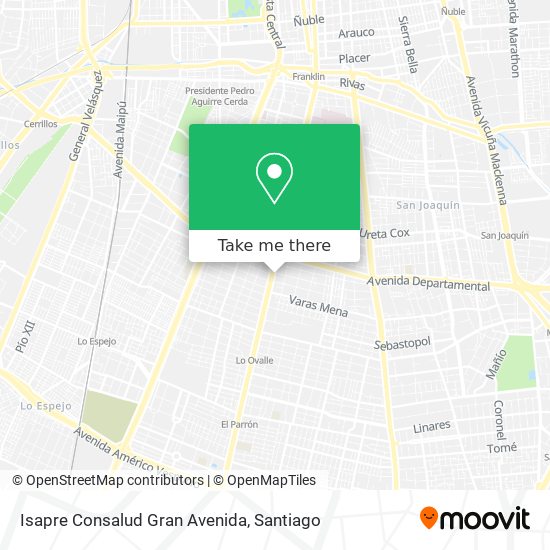 Isapre Consalud Gran Avenida map