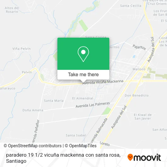 paradero 19 1 / 2 vicuña mackenna con santa rosa map