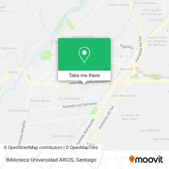 Biblioteca Universidad ARCIS map