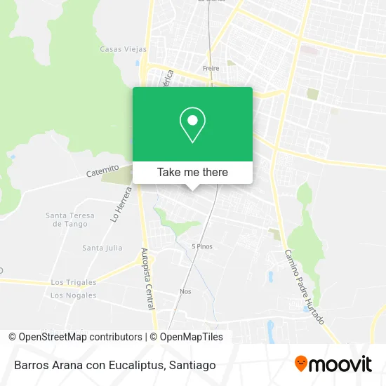 Barros Arana con Eucaliptus map