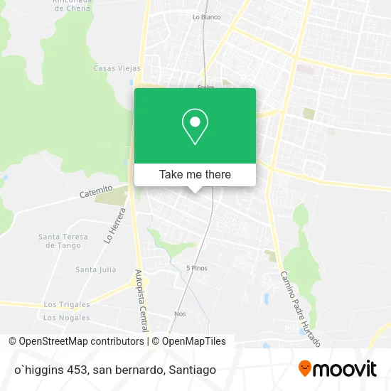 o`higgins 453, san bernardo map