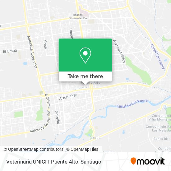Mapa de Veterinaria UNICIT Puente Alto