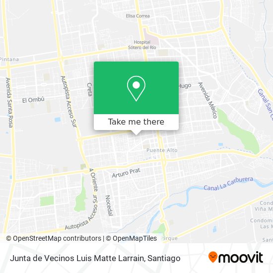 Junta de Vecinos Luis Matte Larrain map
