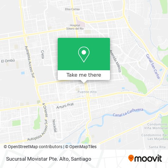 Mapa de Sucursal Movistar Pte. Alto
