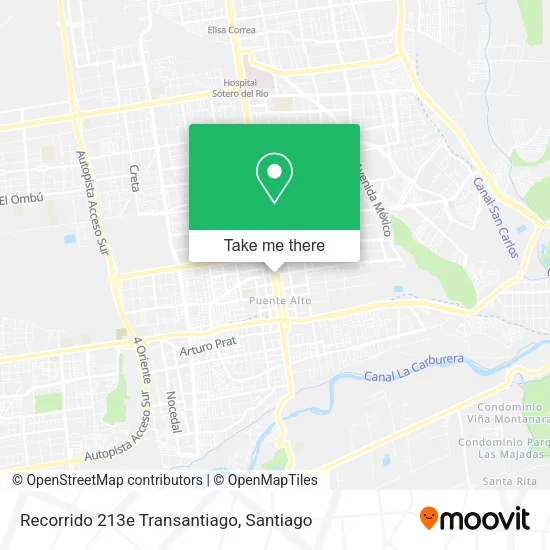 Recorrido 213e Transantiago map