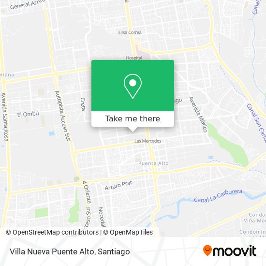 Villa Nueva Puente Alto map