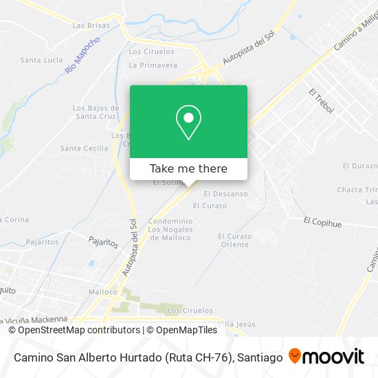Camino San Alberto Hurtado (Ruta CH-76) map