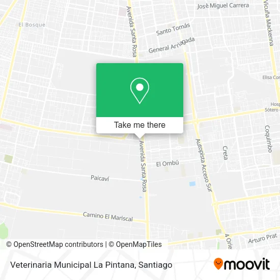 Mapa de Veterinaria Municipal La Pintana